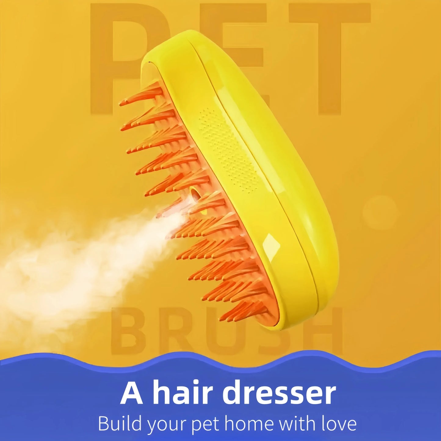3-in-1 Steam Cat Brush – Rotating Grooming, Hair Removal & Massage Comb with Spray
