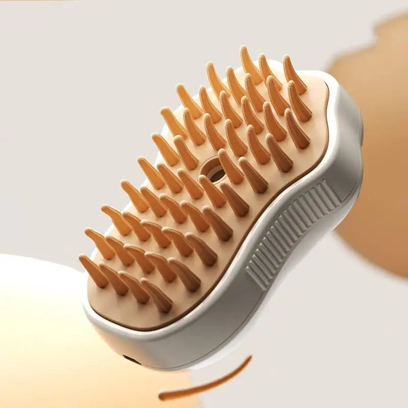 3-in-1 Steam Cat Brush – Rotating Grooming, Hair Removal & Massage Comb with Spray